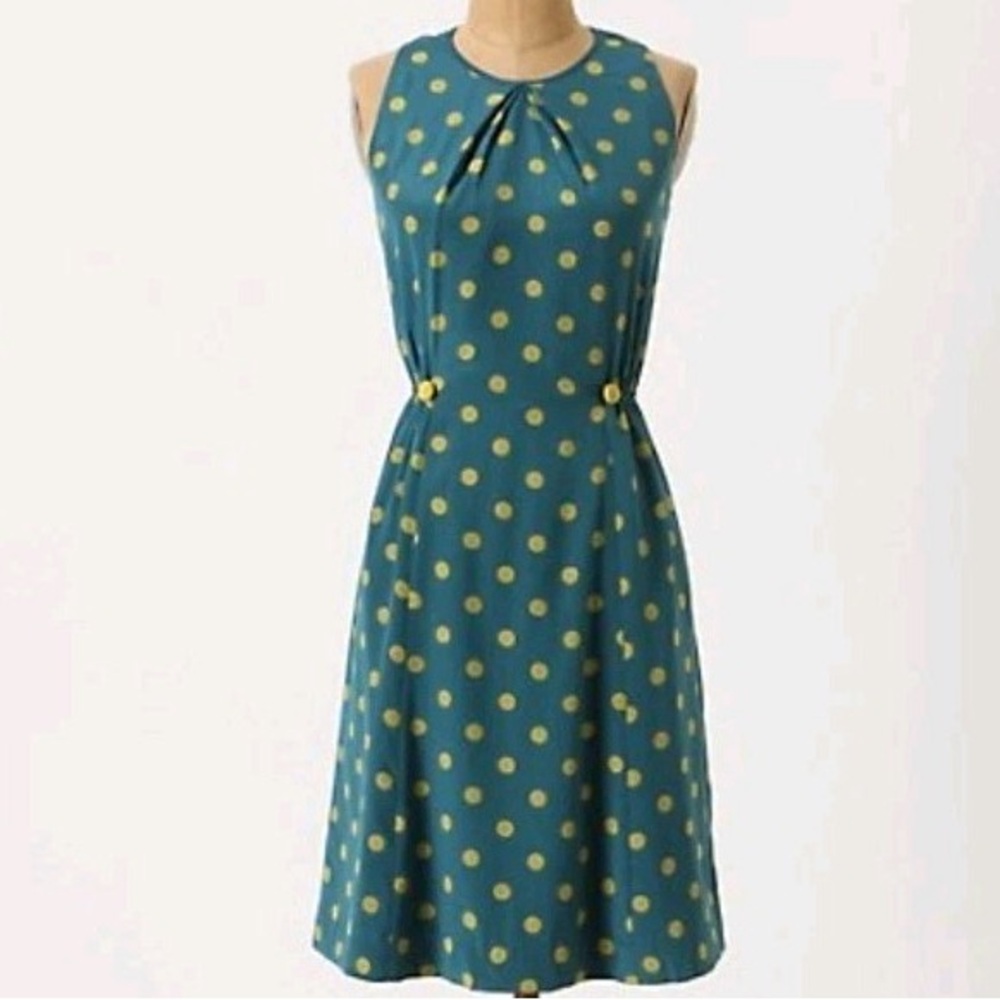 Anthropology Silk Mid-Century style A Line Dress Women’s 0